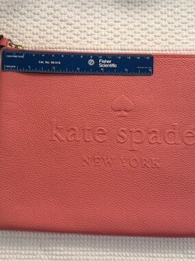 kate spade Coral Pebble Leather Zip Pouch